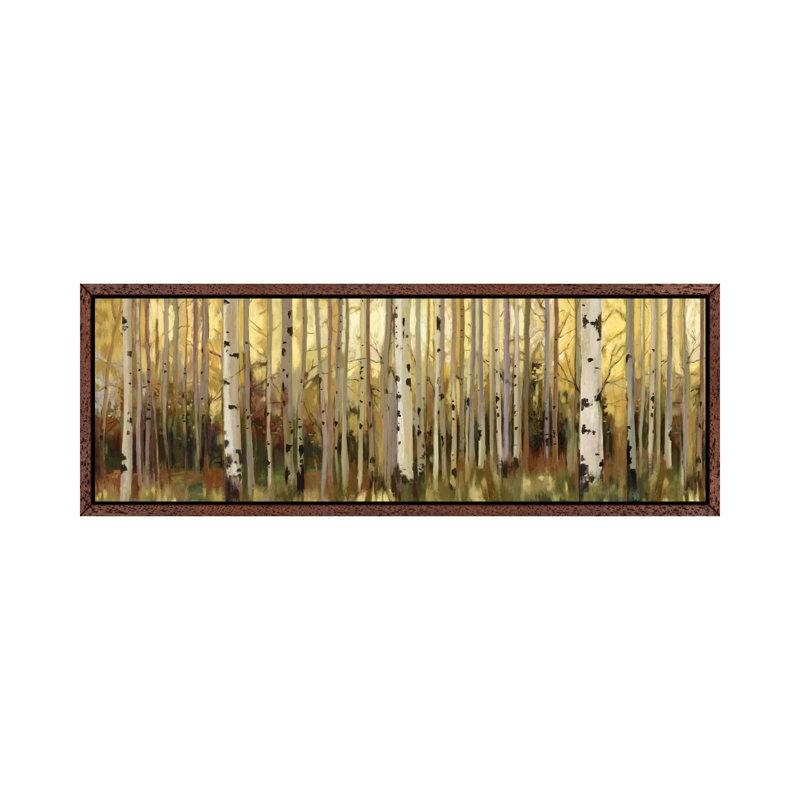 Forest Light by Allison Pearce - Panoramic Print on Canvas, Classic Brown Wood Framed Canvas, 152.4 cm H x 50.8 cm W