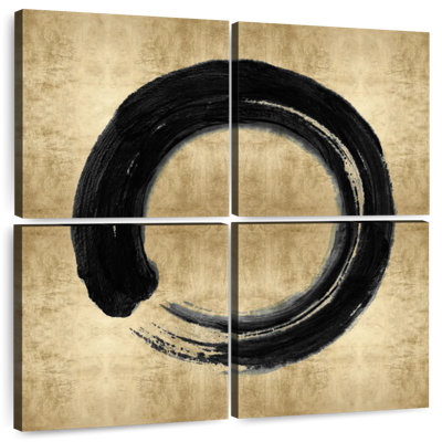 Black Zen Circle On Gold I