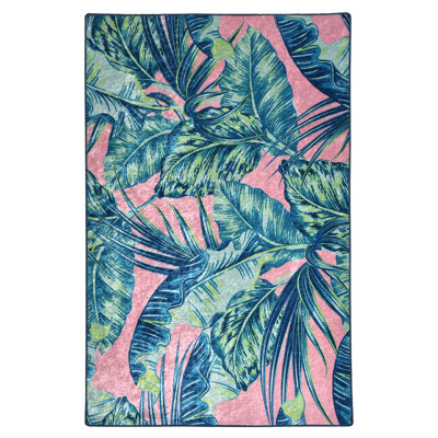 Tapis antibactérien 100% polyester, 31,5 po x 59,1 po | Hauteur des poils: 0,15 po, épaisseur totale: 0,4 po | Dessous antidérapant, lavable à la machine, idéal pour les entrées et les espaces de vie