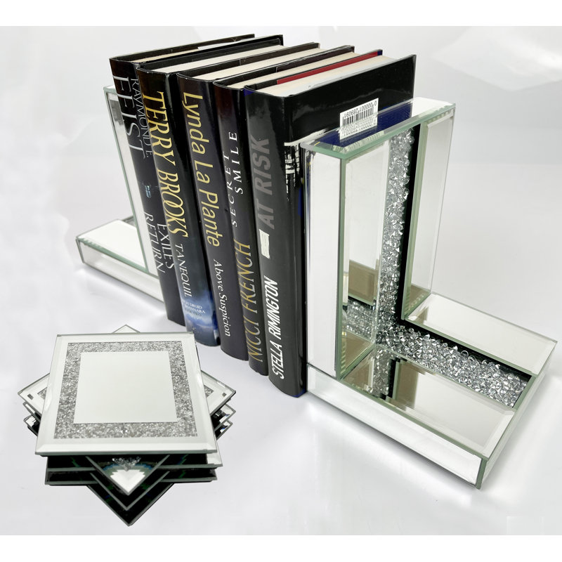 Glass Non-Skid Bookends, Clear