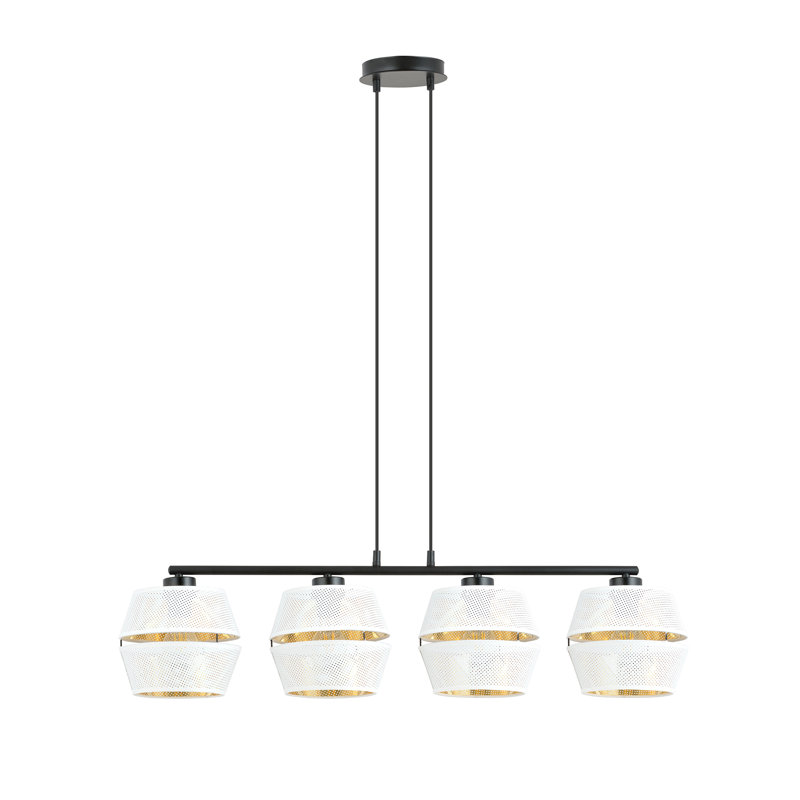 Abelle 4 - Light Steel Pendant, White/Gold
