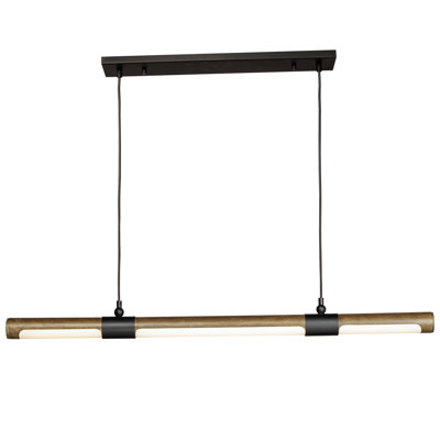 Aimee 1 - Light Antique Pecan/Black LED Kitchen Island Pendant