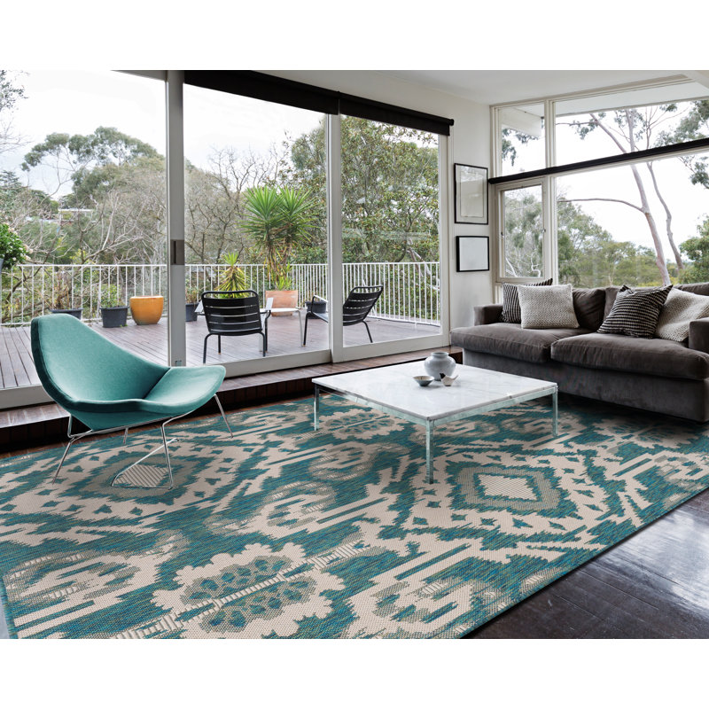 Tapis intérieur / extérieur bleu Barksdale