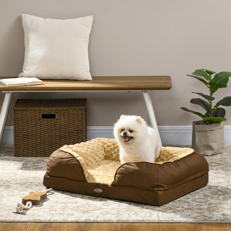 Polyester Pet Bed, 18cm H x 70cm W x 50cm D, Brown
