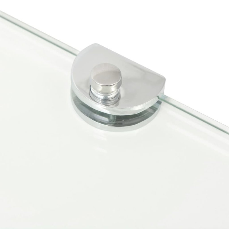 Mysha 2 Piece Glass Corner Shelf, 0.8cm H x 45cm W x 45cm D, Clear