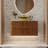 36'' Modern Luxury Sintered Stone Bathroom Vanity, Wall Mounted Vainty with Two Drawers and Gold Handle, Golden Basin