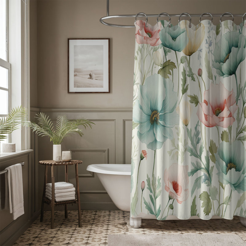 Rideau de douche 1 pièce Soft Petals, H 74 po x l 71 po
