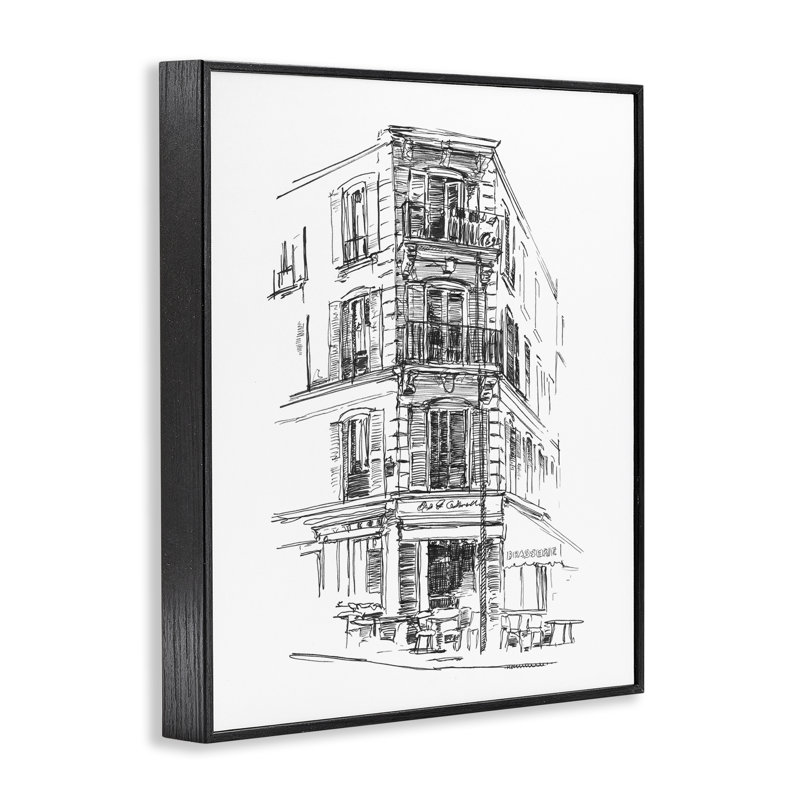 «Parisian Boulevard Study», giclée par Ethan Harper, H 20 po x l 16 po, Giclée encadrée noir minuit