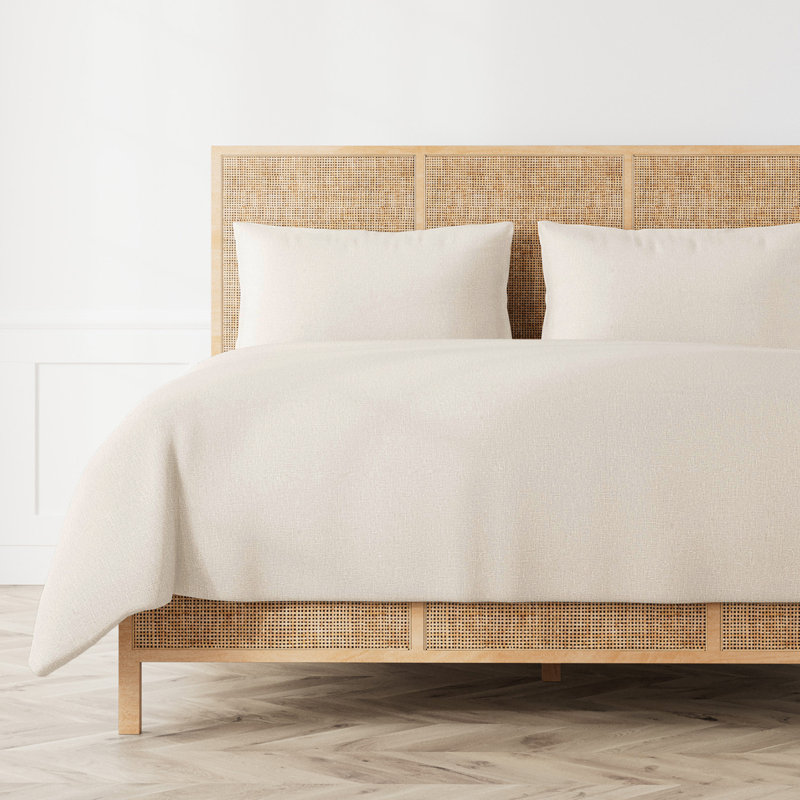 Linen Duvet Cover Set, Natural, Queen Duvet Cover + 2 Standard Shams
