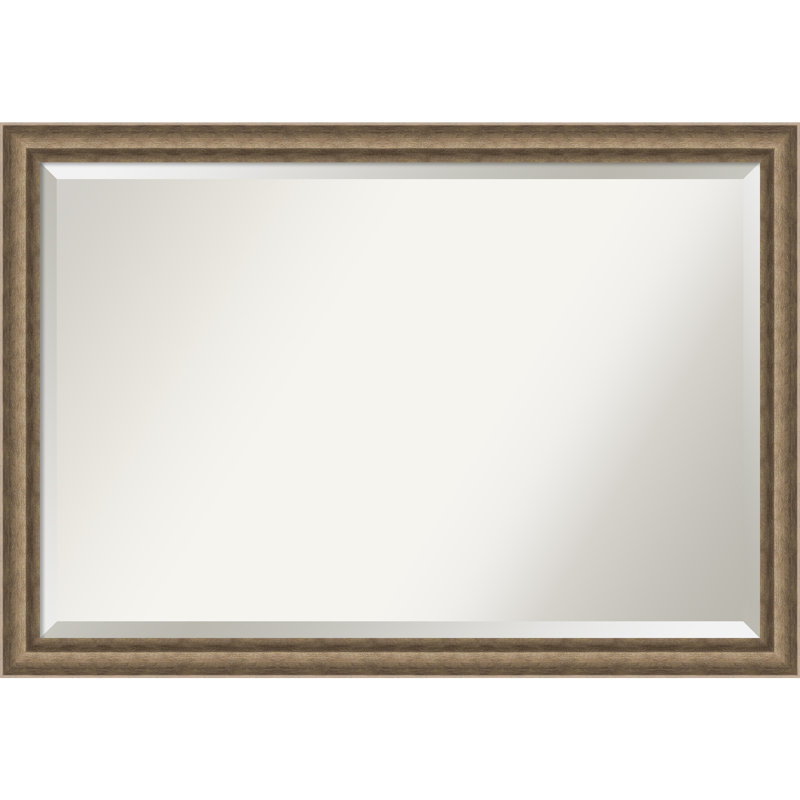 Earmon Solid Wood Wall Mirror, 27.25" x 39.25", Rectangle, Bronze