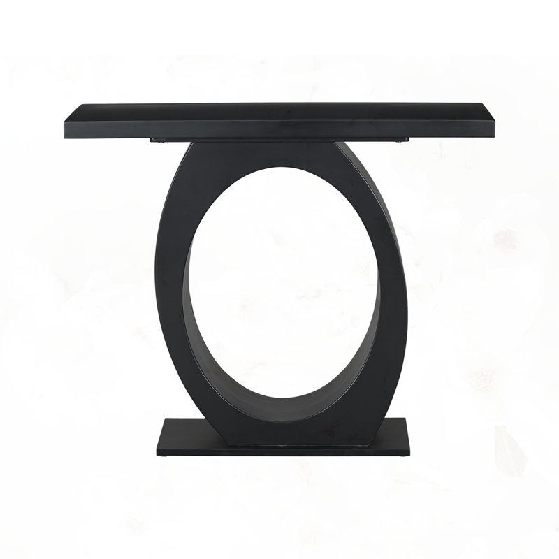 Stylish Modern Console Table with Egg-Shaped Base, Black