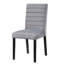 Chaises rembourrées en velours gris 2 pièces pour salle à manger, structure en bois noir, chaises de salle à manger de style facile à vivre, ambiance décontractée