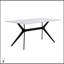 Ensemble de table de salle à manger moderne 5 pièces avec 4 chaises rembourrées, plateau en pierre frittée et pieds en métal noir pour les cuisines contemporaines-1241842634