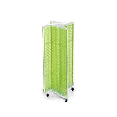 Pinwheel Pegboard Floor Display on Wheeled Base. Panel Size: 13.5"W x 44"H