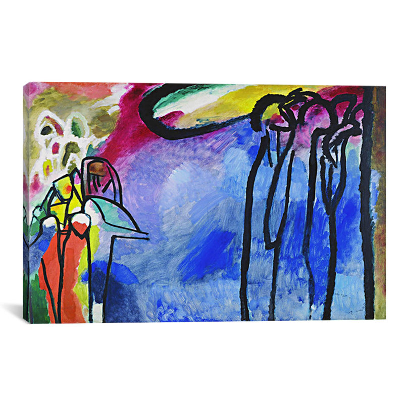 « improvisation 19 » par wassily kandinsky,, reproduction d’art sur toile, H 26 po x l 40 po x P 0,75 po