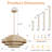18.9 In.4-Light Wood Grain Drum Chandelier