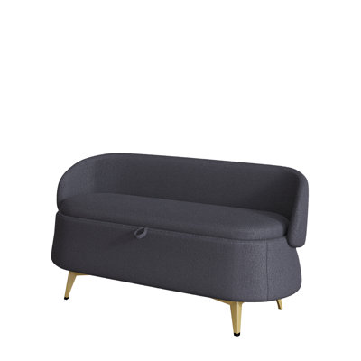 Multifunctional Storage Ottoman with Widened Seat, Upholstered Sofa Stool with Hidden Storage