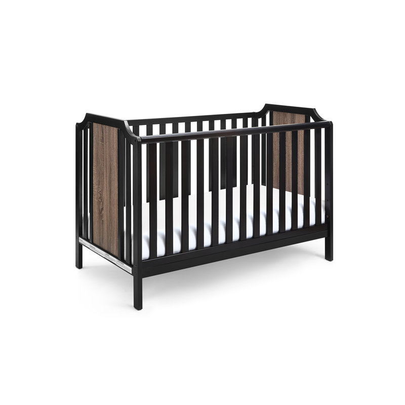 Brees Black and Walnut 3-in-1 Convertible Island Crib
