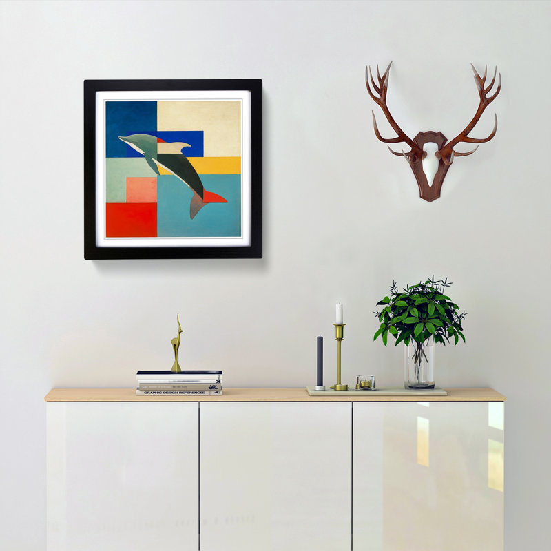 Single Picture Frame Print on Wood, Black
