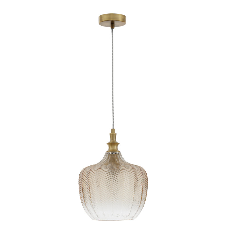1 - Light Single Pendant, Gold, Amber