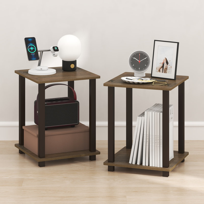 Table de chevet Bertrum, Walnut/Brown