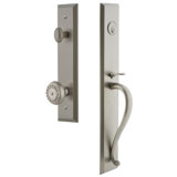 Fifth Avenue Handleset with Single Cylinder Deadbolt and Parthenon Door Knob and Fifth Avenue Rosette