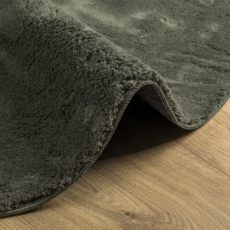 Rugs Forest Green Non-Slip Area Rugs, Oval 140 x 200 cm, Wool
