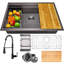 Ensemble d'évier de cuisine tout-en-un encastrable en acier inoxydable noir 32 po x 18 po Undermount