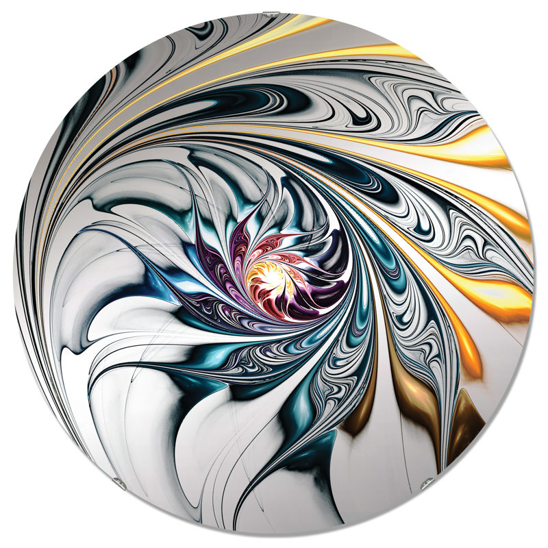 Stained Glass Floral Art Accent Wall Mirror, 23.6" H x 23.6" W