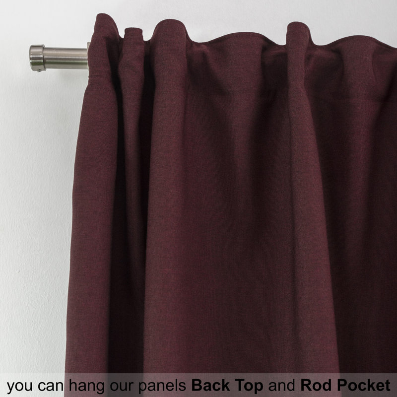 Room Darkening Single Curtain Panel, 130cm W x 295cm H, Dark Red