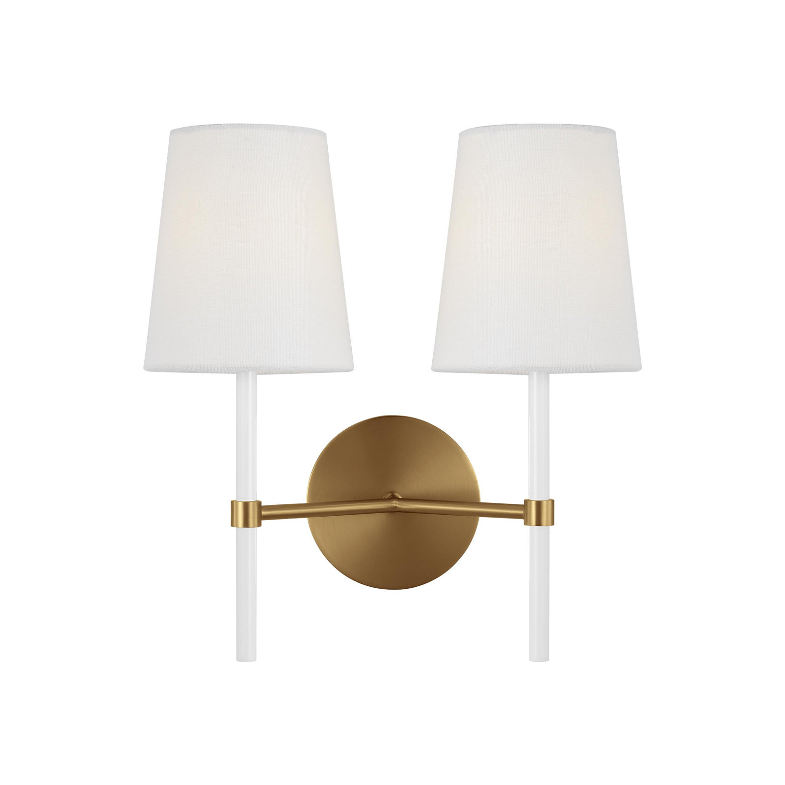 Tegan 2 Light Dimmable Armed Sconce, Burnished Brass