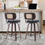 Ensemble de 2 tabourets de bar et de comptoir pivotants en similicuir -114332656