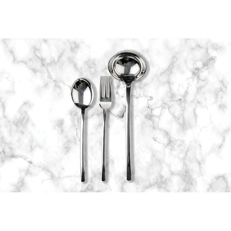 Due Flatware Set - 43 Pieces - Stainless Steel, Stainless Steel