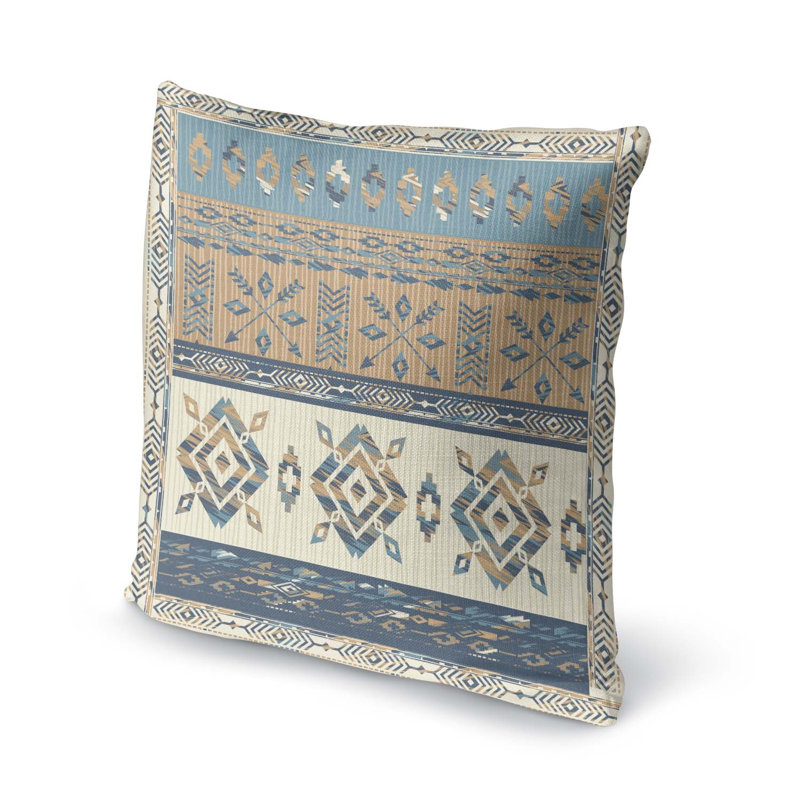  Housse et insert de coussin carré indien Indian, 16 po x 1 po