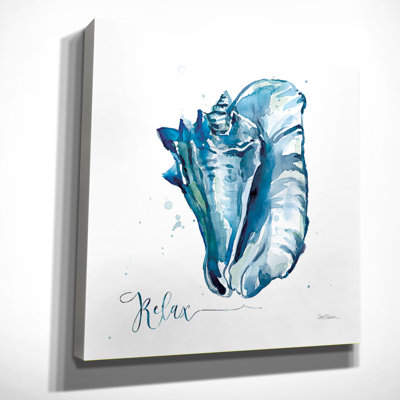 Blue Shell Relax by Carol Robinson - Print on Canvas