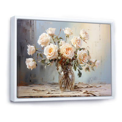 «Roses Farmhouse Still Life - Roses, art mural grand»