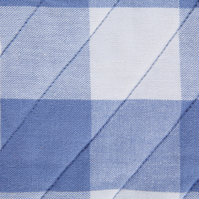 Design Imports Checkered Cotton Potholder Set, Stonewash Blue