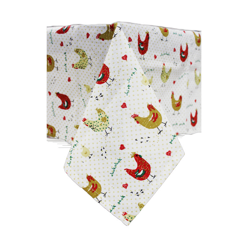 Nappe en coton (ronde 60 po) (poulet fermier), L 60 po x l 60 po
