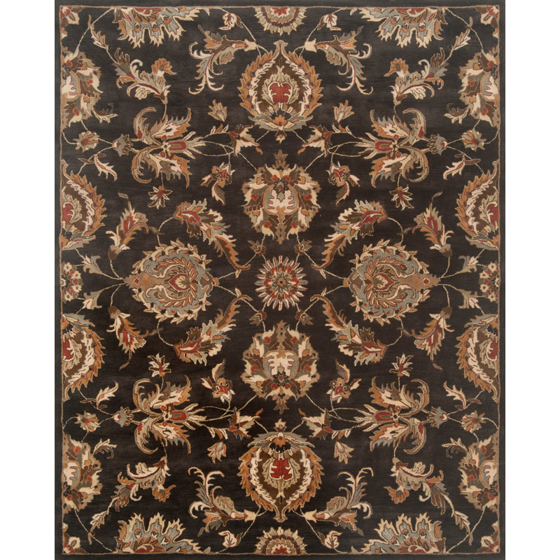 Hamill Hand Tufted Wool Floral Indoor Rug, Rectangle 5' x 7'6"