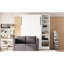 Lit simple blanc avec tablettes et pour optimiser l’espace - Étagères de conception moderne, couleur une chambre confortable-1426303484