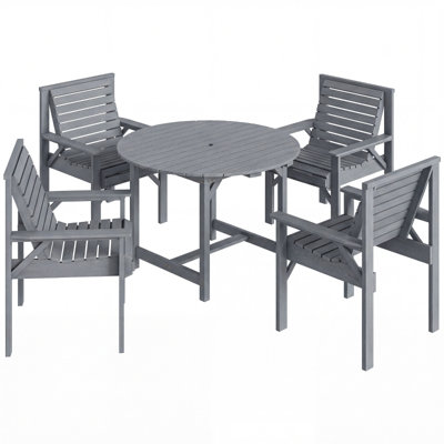 Fir Solid Wood Patio Dining Set Table,