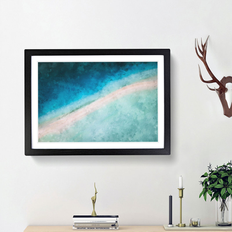Kaafu Atoll Beach in the Maldives - Framed Print, Black Framed, 45cm H x 63cm W x 2cm D