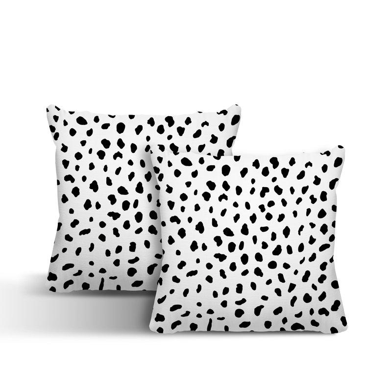 Coussin décoratif intérieur / extérieur, L 19 po x H 19 po, Noir
