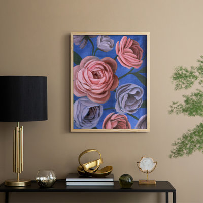 «Layered Petals II», reproduction encadrée - bois massif