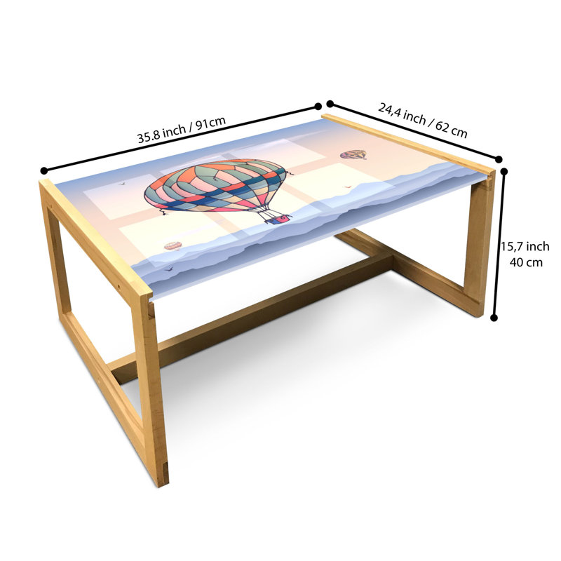 Jaismeen Sled Coffee Table, 90cm H x 62cm W x 40cm D