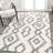 Kips Bay Moroccan Style Diamond Shag White/Gray Rug-1537576215