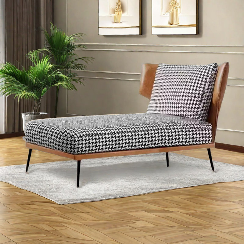 Chaise moderne et confortable en bois massif, Brun / Noir / Blanc