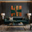 Art abstrait sur toile abstraite champ de couleur vert 74-1000316111