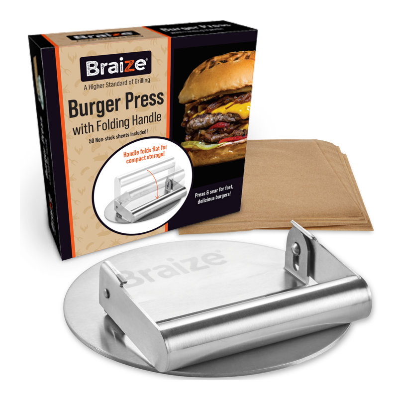 Burger Press w/ Folding Handle 50sq