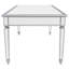 Dining Table With Mirrored Glass Top and Solid Wood Legs-1708425248